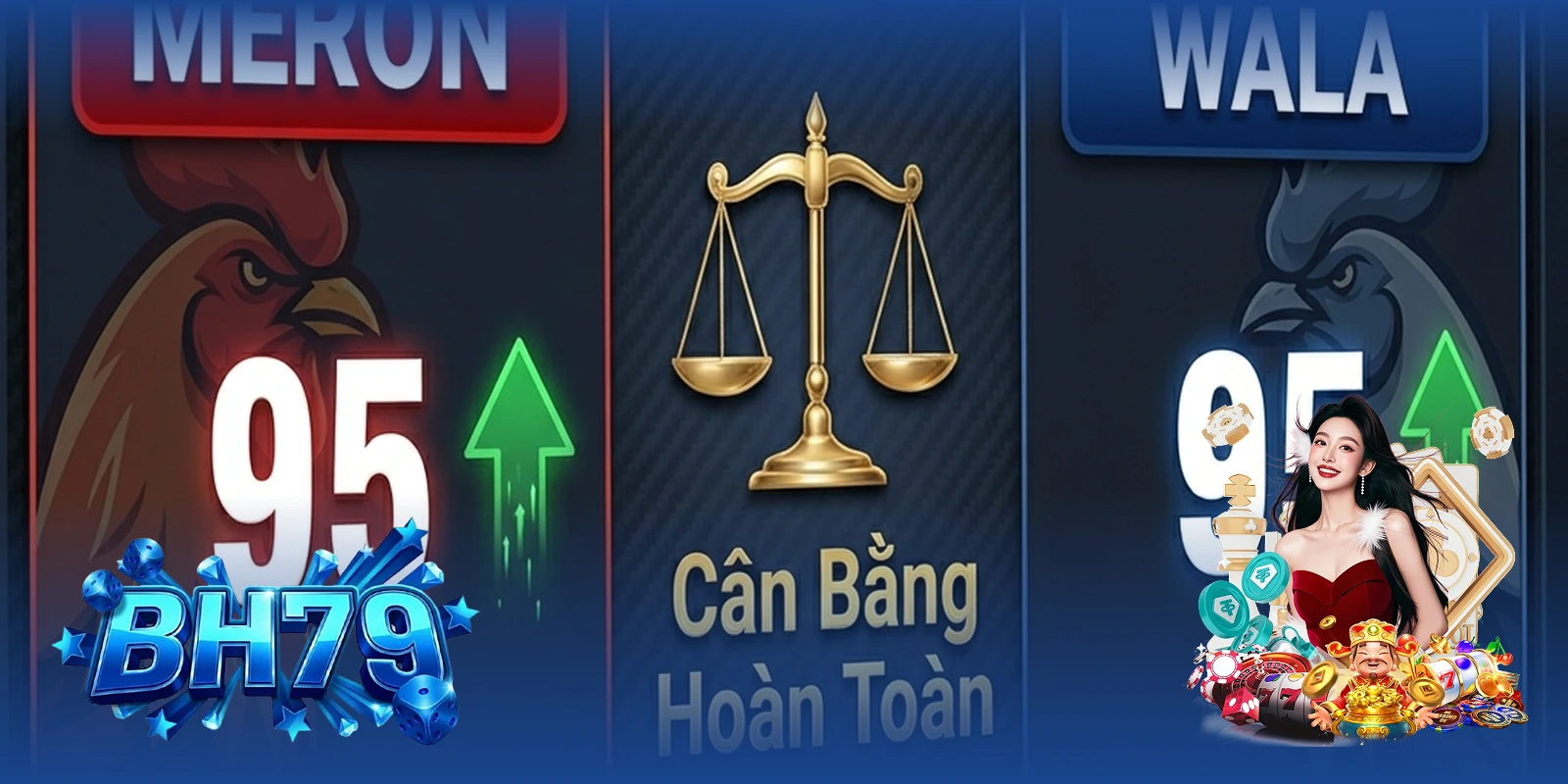 Tỷ lệ ăn 95/95 đá gà BH79 — Bảng kèo đồng banh hiển thị trên giao diện cược